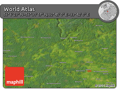 Satellite Map of the Area around 56° 18' 50" N, 33° 13' 30" E