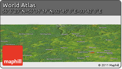 Satellite Panoramic Map of the Area around 56° 18' 50" N, 33° 13' 30" E