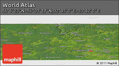Satellite Panoramic Map of the Area around 56° 18' 50" N, 33° 13' 30" E