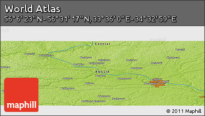 Physical Panoramic Map of the Area around 56° 18' 50" N, 34° 4' 30" E