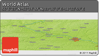 Physical Panoramic Map of the Area around 56° 18' 50" N, 34° 4' 30" E