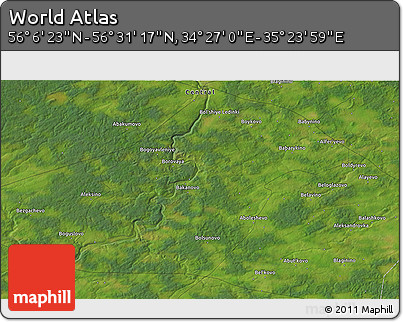 Satellite 3D Map of the Area around 56° 18' 50" N, 34° 55' 29" E