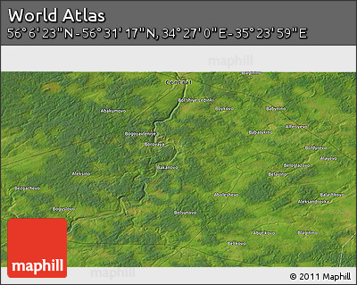 Satellite 3D Map of the Area around 56° 18' 50" N, 34° 55' 29" E