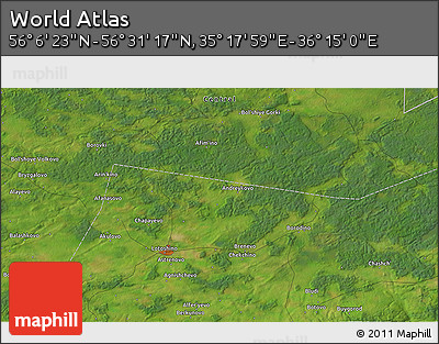 Satellite 3D Map of the Area around 56° 18' 50" N, 35° 46' 29" E