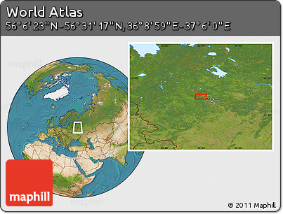 Satellite Location Map of the Area around 56° 18' 50" N, 36° 37' 30" E