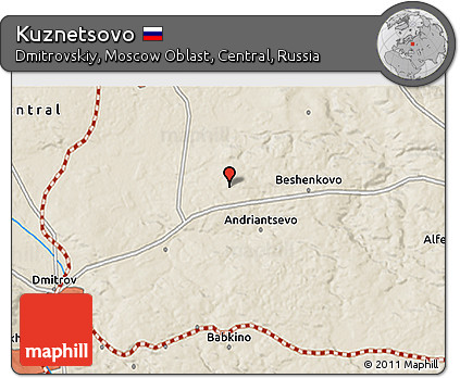 Shaded Relief 3D Map of Kuznetsovo