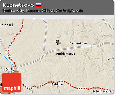 Shaded Relief 3D Map of Kuznetsovo