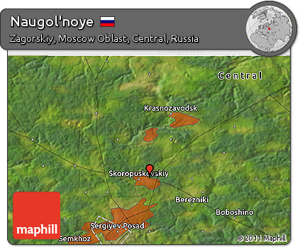 Satellite 3D Map of Naugol'noye