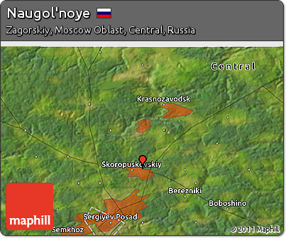 Satellite 3D Map of Naugol'noye