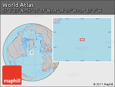 Gray Location Map of the Area around 56° 18' 50" N, 38° 10' 29" W