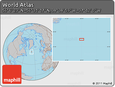 Gray Location Map of the Area around 56° 18' 50" N, 38° 10' 29" W