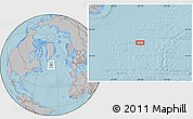 Gray Location Map of the area around 56° 18' 50" N, 38° 10' 29" W, hill shading