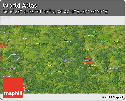Satellite 3D Map of the Area around 56° 18' 50" N, 39° 10' 29" E