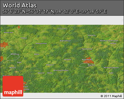 Satellite 3D Map of the Area around 56° 18' 50" N, 39° 10' 29" E