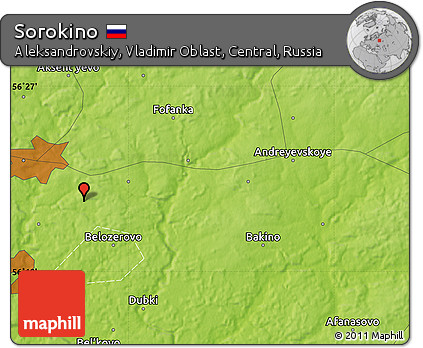 Physical Map of Sorokino