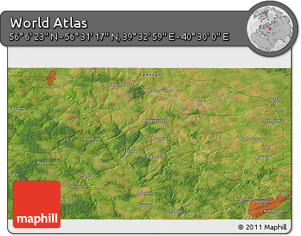 Satellite 3D Map of the Area around 56° 18' 50" N, 40° 1' 29" E