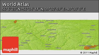 Physical Panoramic Map of the Area around 56° 18' 50" N, 40° 1' 29" E