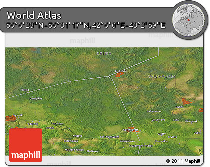 Satellite 3D Map of the Area around 56° 18' 50" N, 42° 34' 30" E