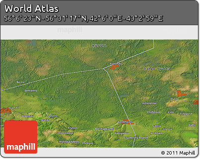Satellite 3D Map of the Area around 56° 18' 50" N, 42° 34' 30" E
