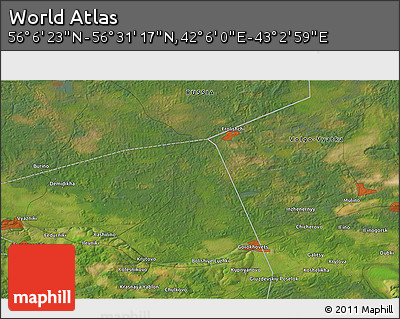 Satellite 3D Map of the Area around 56° 18' 50" N, 42° 34' 30" E