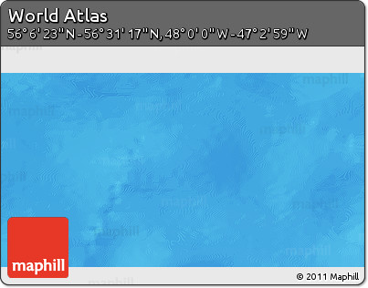 Physical 3D Map of the Area around 56° 18' 50" N, 47° 31' 29" W