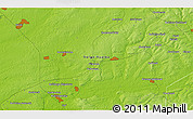 Physical 3D Map of the area around 56° 18' 50" N, 48° 31' 29" E