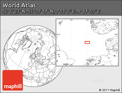 Blank Location Map of the Area around 56° 18' 50" N, 4° 19' 30" E
