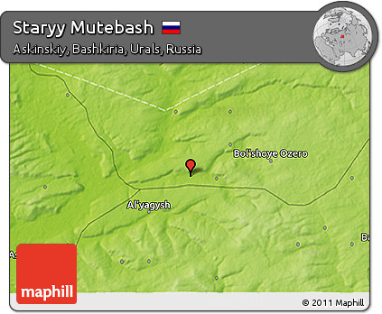 Physical 3D Map of Staryy Mutebash