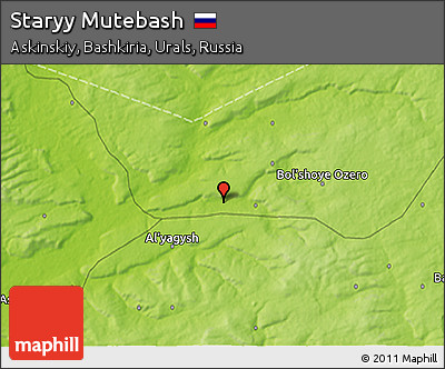 Physical 3D Map of Staryy Mutebash
