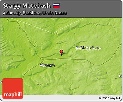 Physical 3D Map of Staryy Mutebash