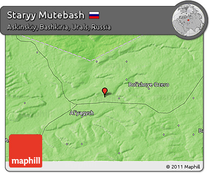 Political 3D Map of Staryy Mutebash