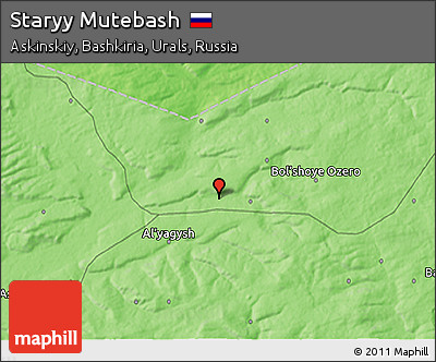 Political 3D Map of Staryy Mutebash