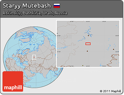 Gray Location Map of Staryy Mutebash