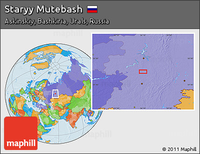 Political Location Map of Staryy Mutebash