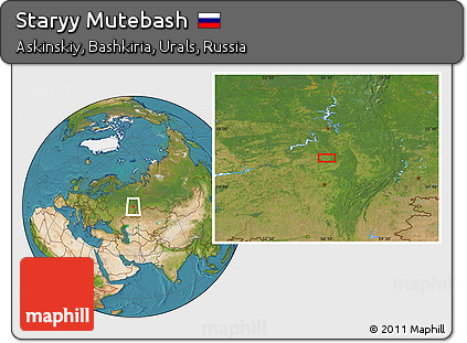 Satellite Location Map of Staryy Mutebash