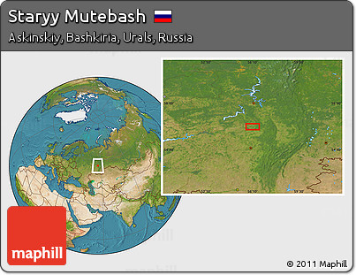Satellite Location Map of Staryy Mutebash