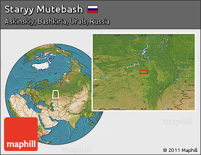 Satellite Location Map of Staryy Mutebash