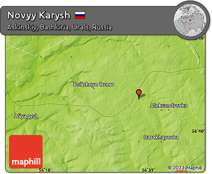 Physical Map of Novyy Karysh