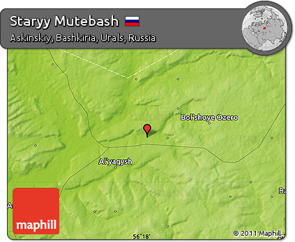 Physical Map of Staryy Mutebash