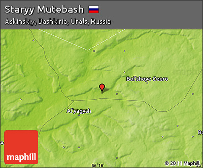 Physical Map of Staryy Mutebash