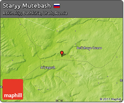 Physical Map of Staryy Mutebash