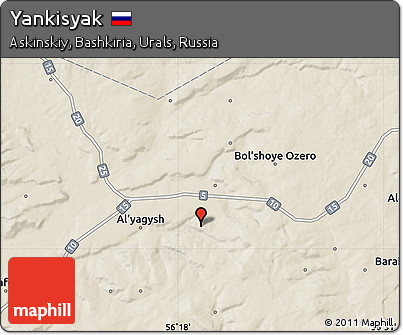 Shaded Relief Map of Yankisyak