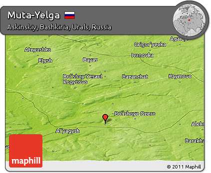 Physical Panoramic Map of Muta-Yelga