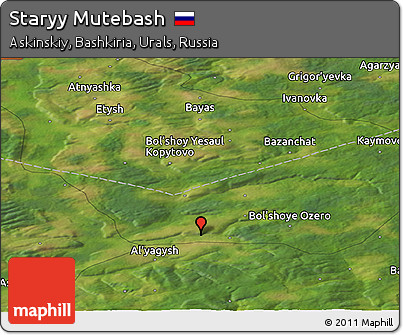 Satellite Panoramic Map of Staryy Mutebash