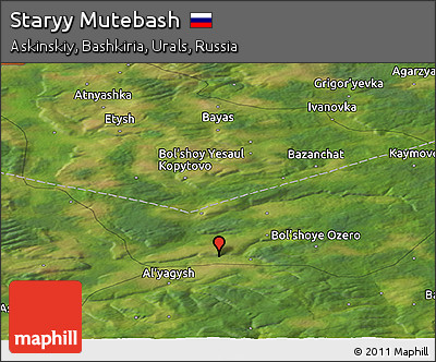 Satellite Panoramic Map of Staryy Mutebash