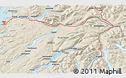 Shaded Relief 3D Map of the area around 56° 18' 50" N, 5° 1' 30" W