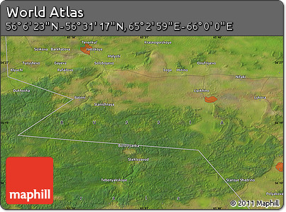 Satellite Map of the Area around 56° 18' 50" N, 65° 31' 30" E