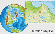 Physical Location Map of the area around 56° 18' 50" N, 66° 13' 29" W