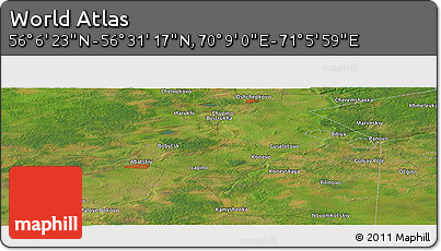 Satellite Panoramic Map of the Area around 56° 18' 50" N, 70° 37' 30" E