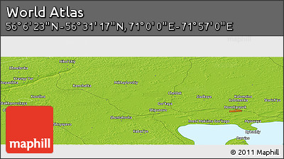 Physical Panoramic Map of the Area around 56° 18' 50" N, 71° 28' 29" E